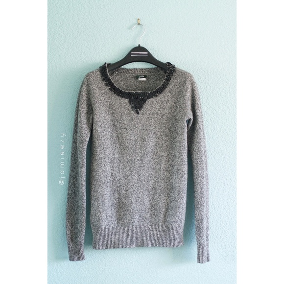 J. Crew Sweaters - J. Crew | Sequin Collar Wool Crew Neck Sweater